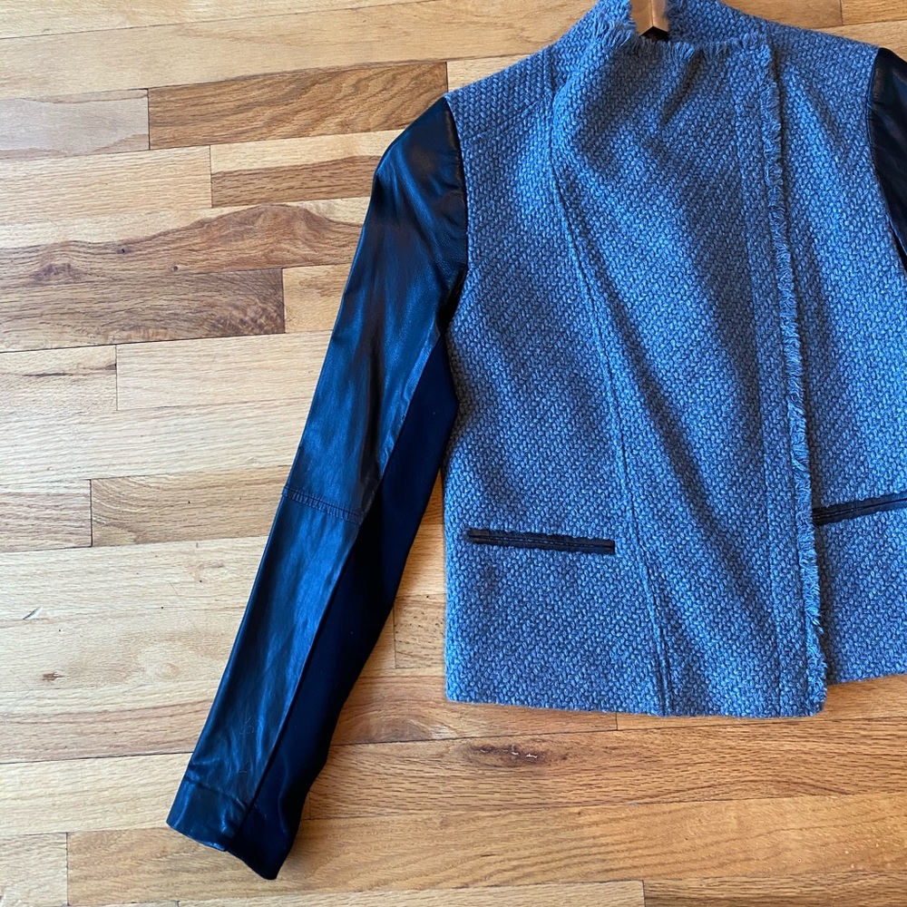 Vince Leather & Wool Jacket - Picture 5 of 6
